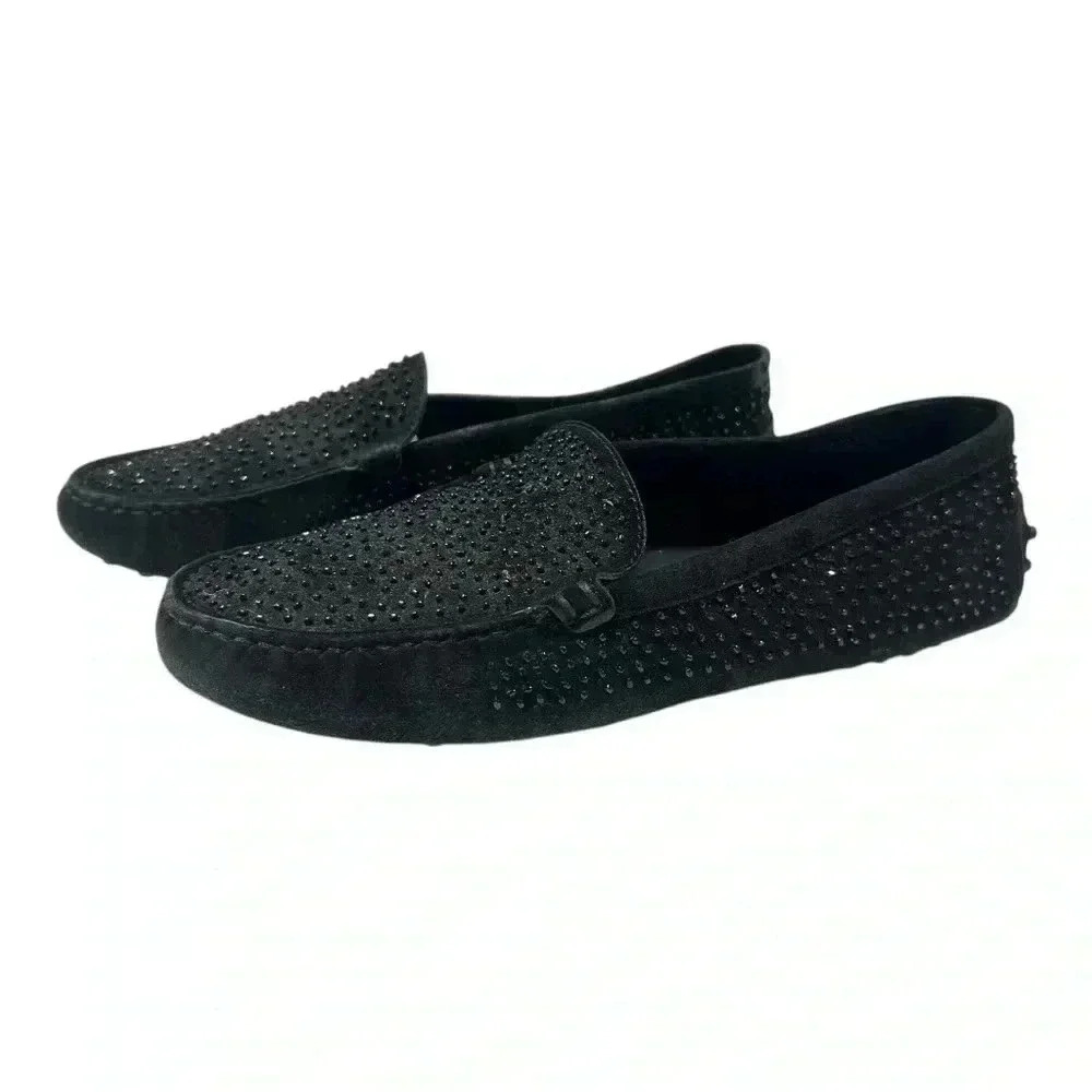 Tod's Elegant Black Studded Loafers